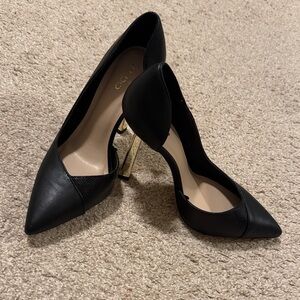 Aldo Black and Gold Women's Heels